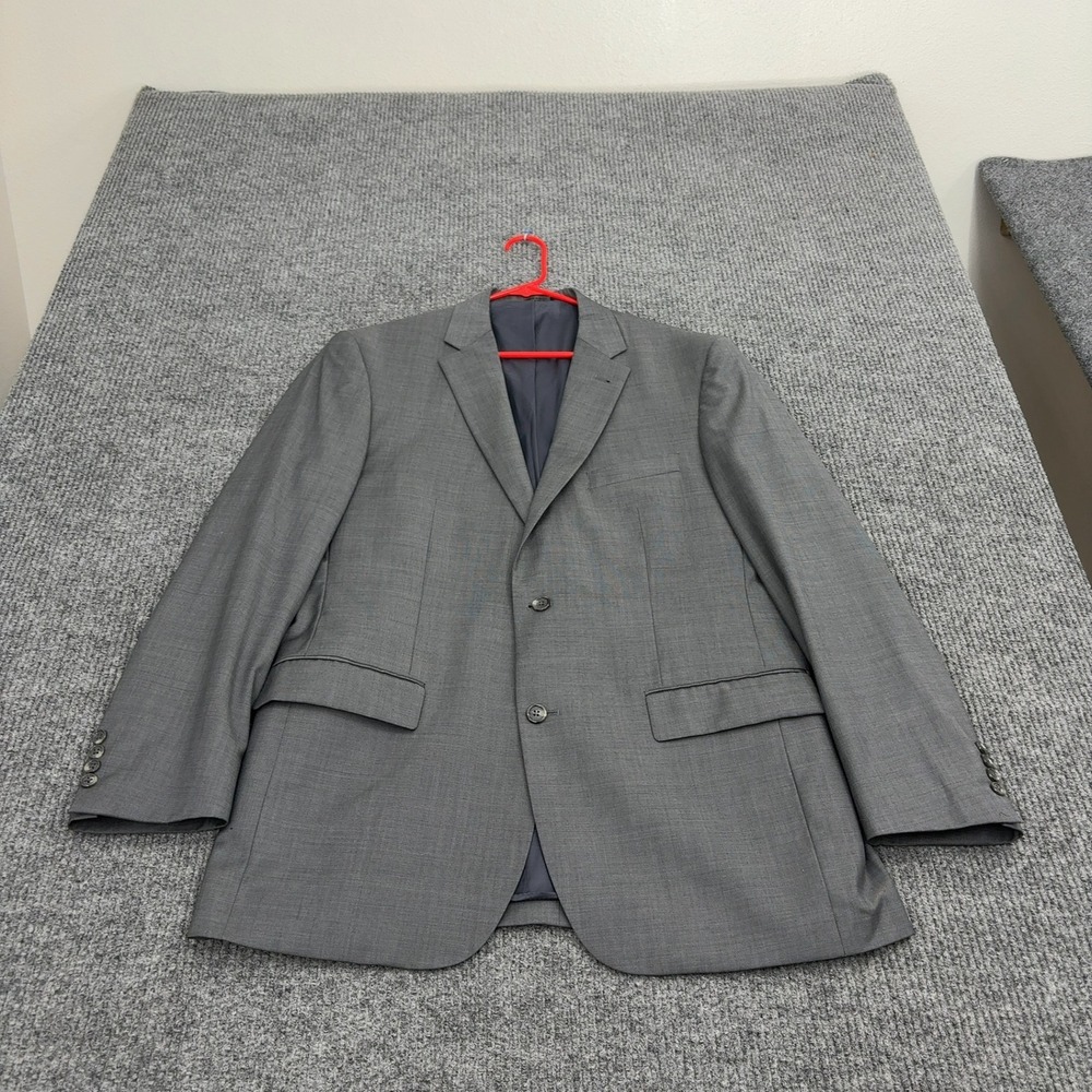 Jos A Bank Blazer Mens 43L Grey Wool Tailored Fit Signature Collection Classic